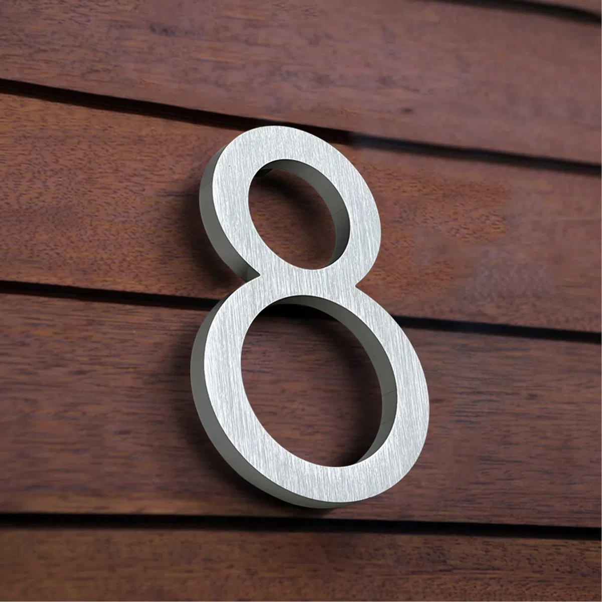 HASWARE Numero civico galleggiante 4 pollici (10 cm) Elegante porta numeri targa alfabeto Numeri indirizzo di casa (piccolo 8, Argento)