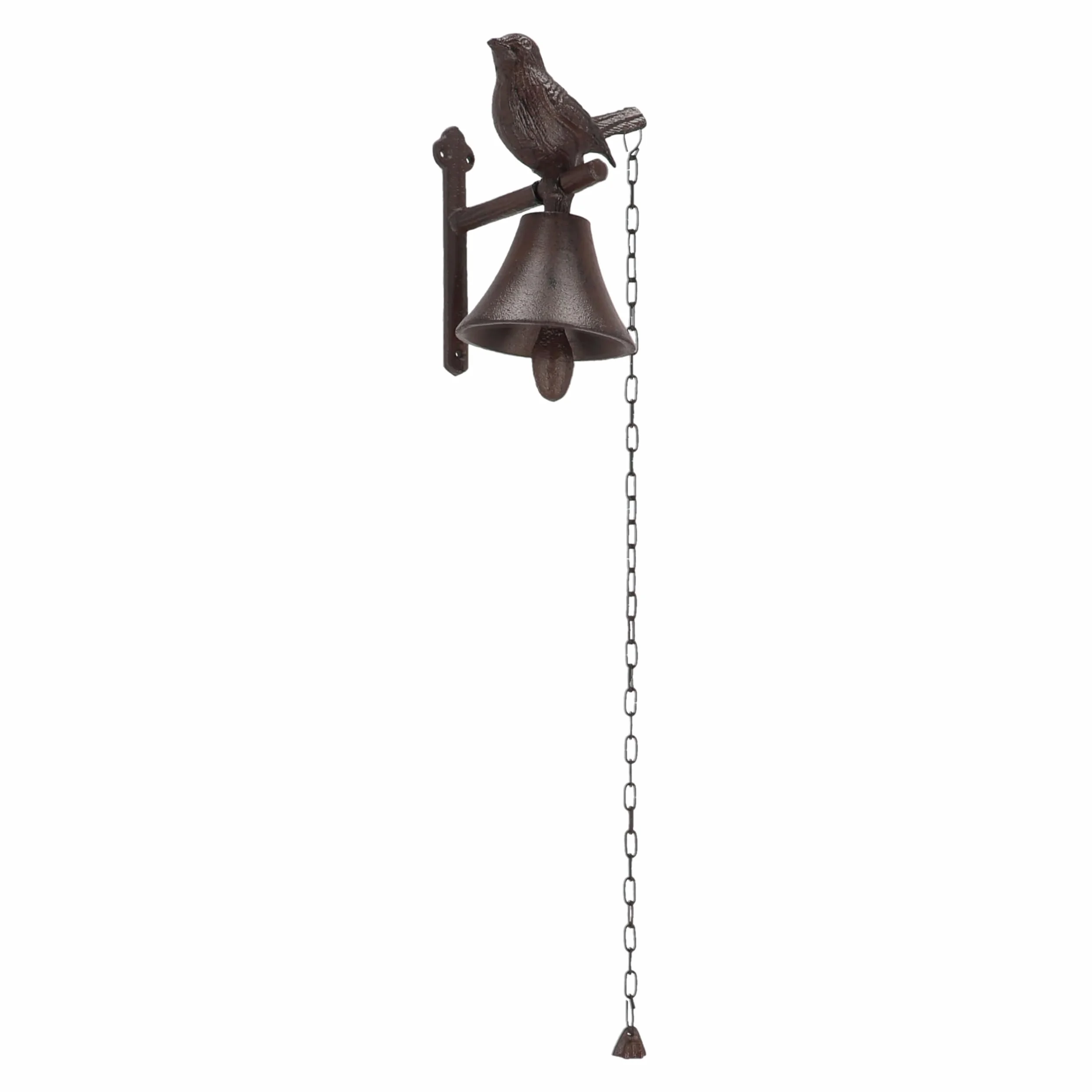 Esschert Design Campanello per porta in ghisa con uccello e coulisse, 12 x 14,2 x 18,5 cm, colore: Bianco