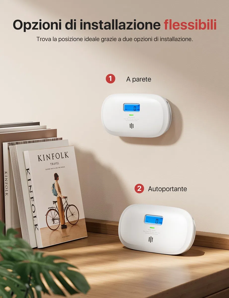 X-Sense Rilevatore di Monossido di Carbonio, Certificato EN 50291, Sensore da 10 Anni e Batteria Sostituibile, Allarme di CO per Casa con Display LCD e Memoria Picco, XC0C-SR, 1 Pezzo