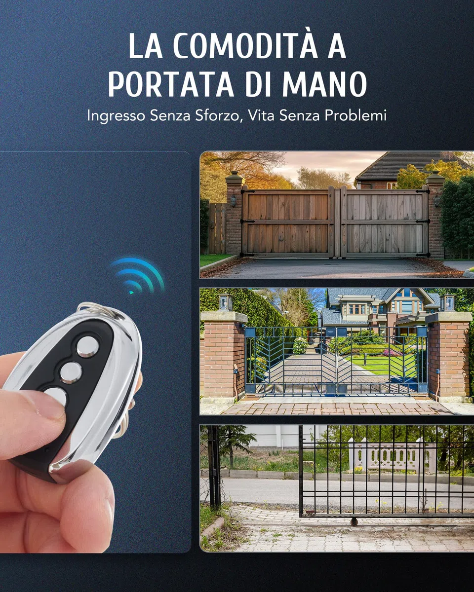 CO-Z Telecomando Per Motore Cancello Automatico con Portata di 30 Metri Frequenza di 433,92 MHz Per Cancello Scorrevole e Battente Telecomando Compatibile per CO-Z Motore Cancello Automatico