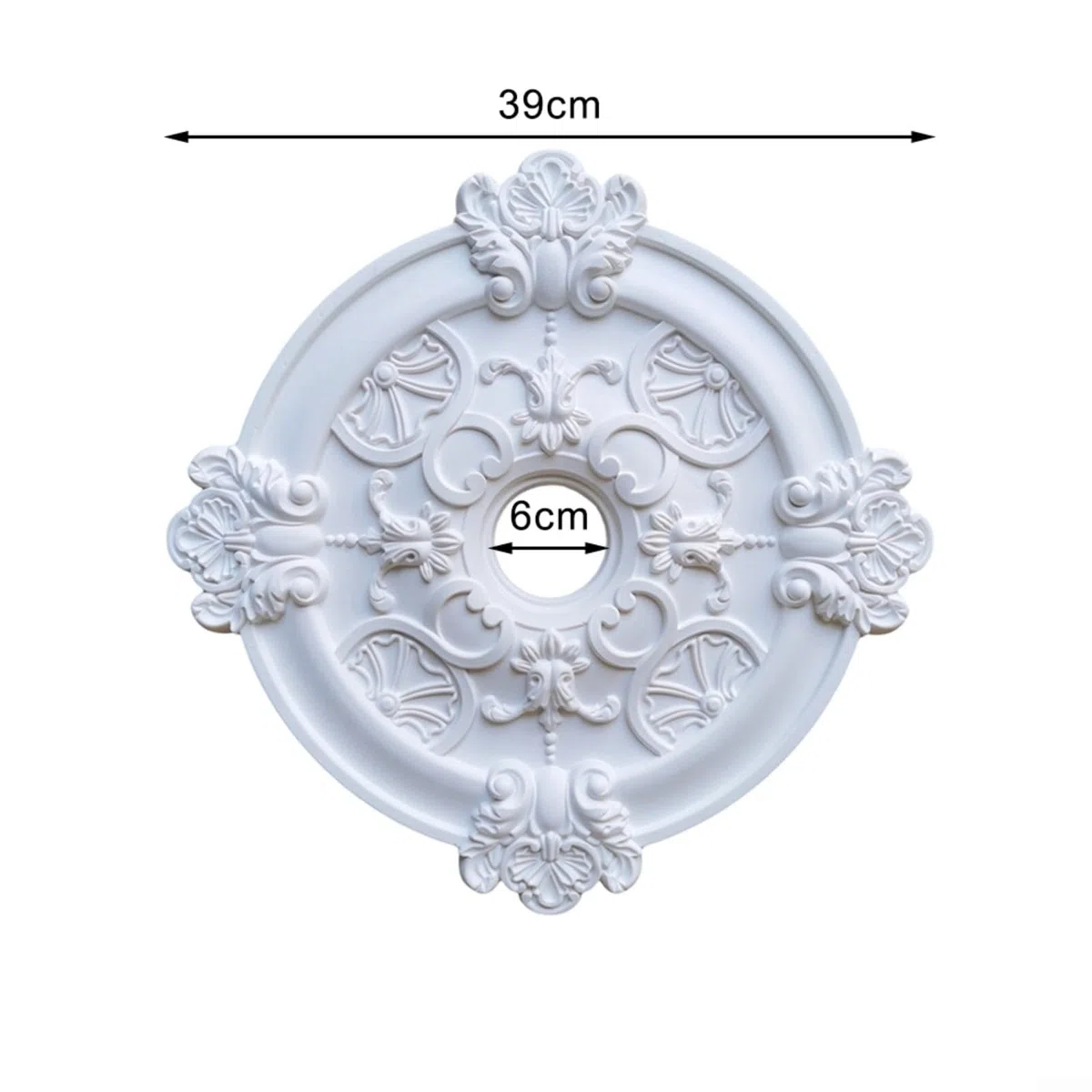 Soffitto in stucco,Rosone da soffitto bianco,Casa rotonda PU decorativo ventilatore a soffitto decorazione