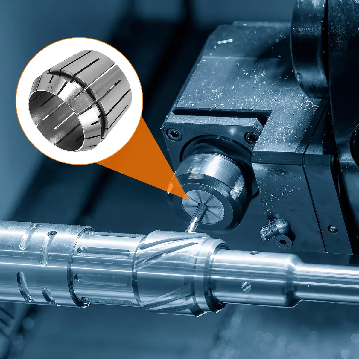 sourcing map Mandrino a molla ER40 32mm 65Mn Pinze Router di Precisione in Acciaio Molla per CNC Incisione Fresatura Tornio Strumento