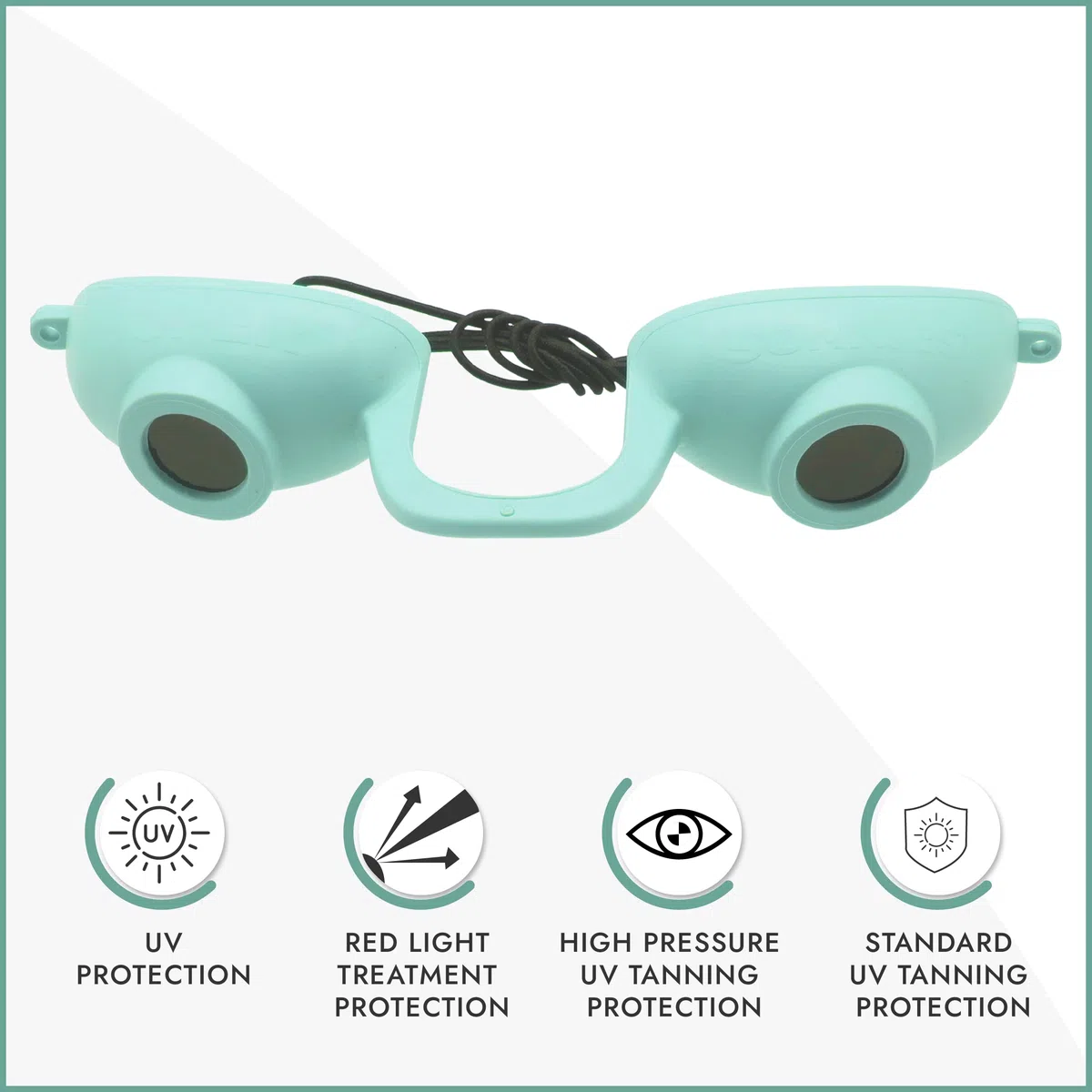 Super Sunnies Flex flessibile protezione degli occhi UV, conforme FDA individuale occhiali abbronzanti occhialini occhialini con una custodia trasparente / scatola