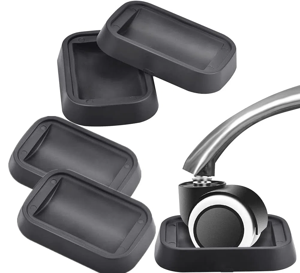 5Pz Coppe Bloccaruote in Gomma per Mobili Coppette per Rotelle Nero Tazze per Ruote in Gomma per Mobili Piano Caster Cups Protezioni per Pavimento Antiscivolo per Mobil i Divani Letto e Sedie