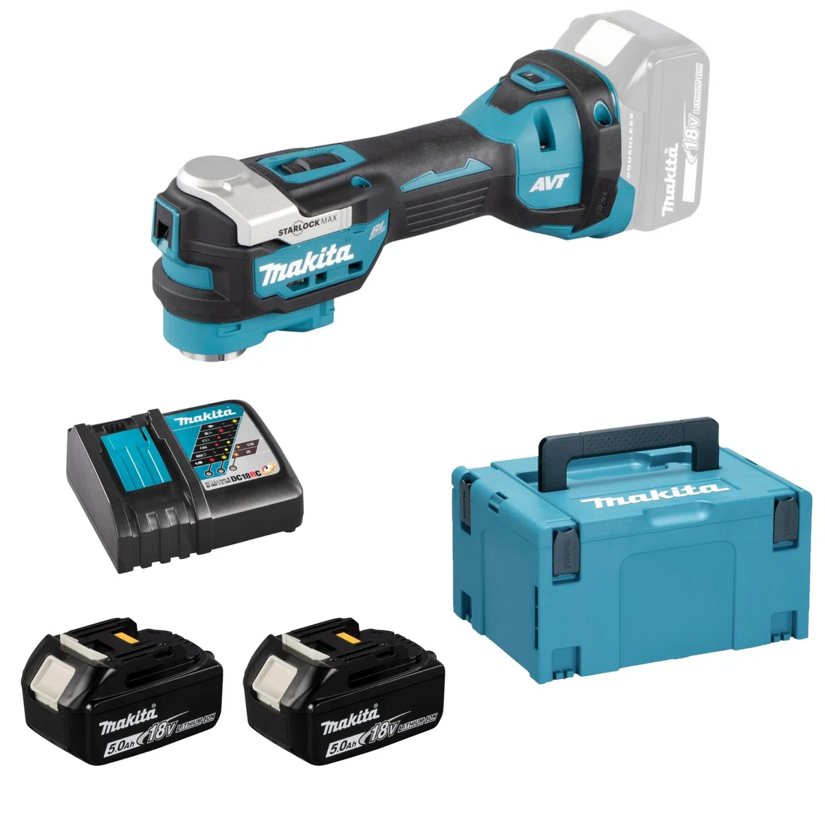 Strumento multifunzione 18 V LXT (2 x 5,0 Ah) in MAKPAC - MAKITA DTM52RTJX1