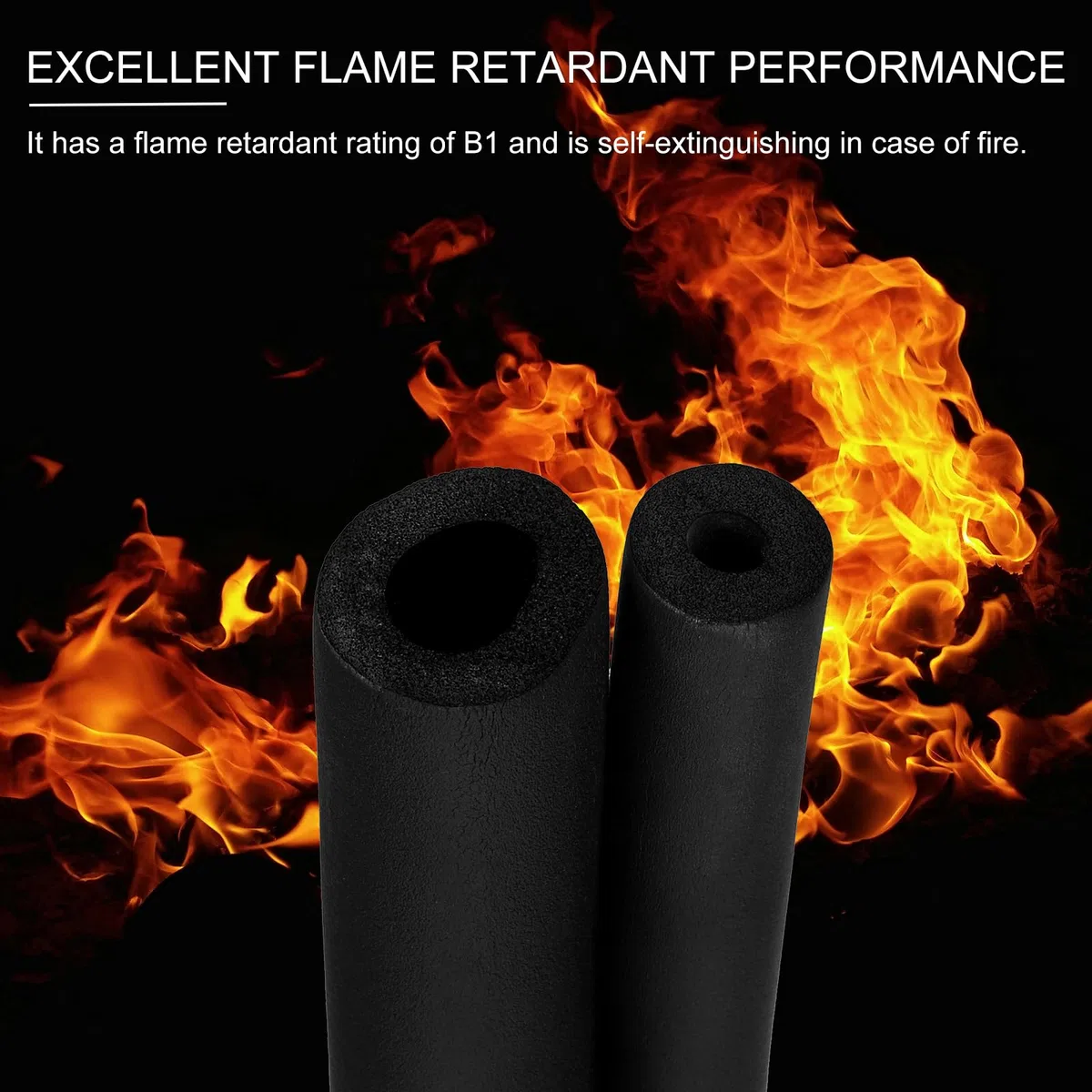 PATIKIL 1/4"(6mm) ID x 6Ft Tubo Isolante Schiuma Condotto Custodia Involucro Rotolo Barra Imbottitura Tubi con Involucro per Maniglia HVAC Aria Condizionatore