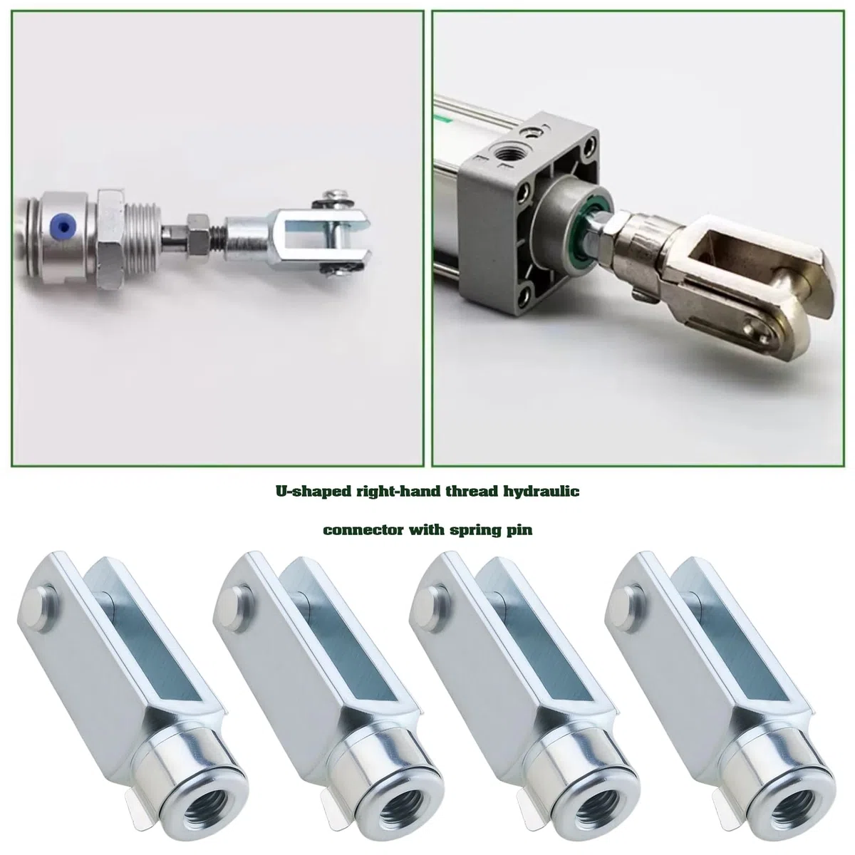 4 forcelle M6 lunghe con perno a molla filettatura destra cilindro pneumatico asta forcella estremità filettatura femmina connettore a Y, lunghezza 43 mm