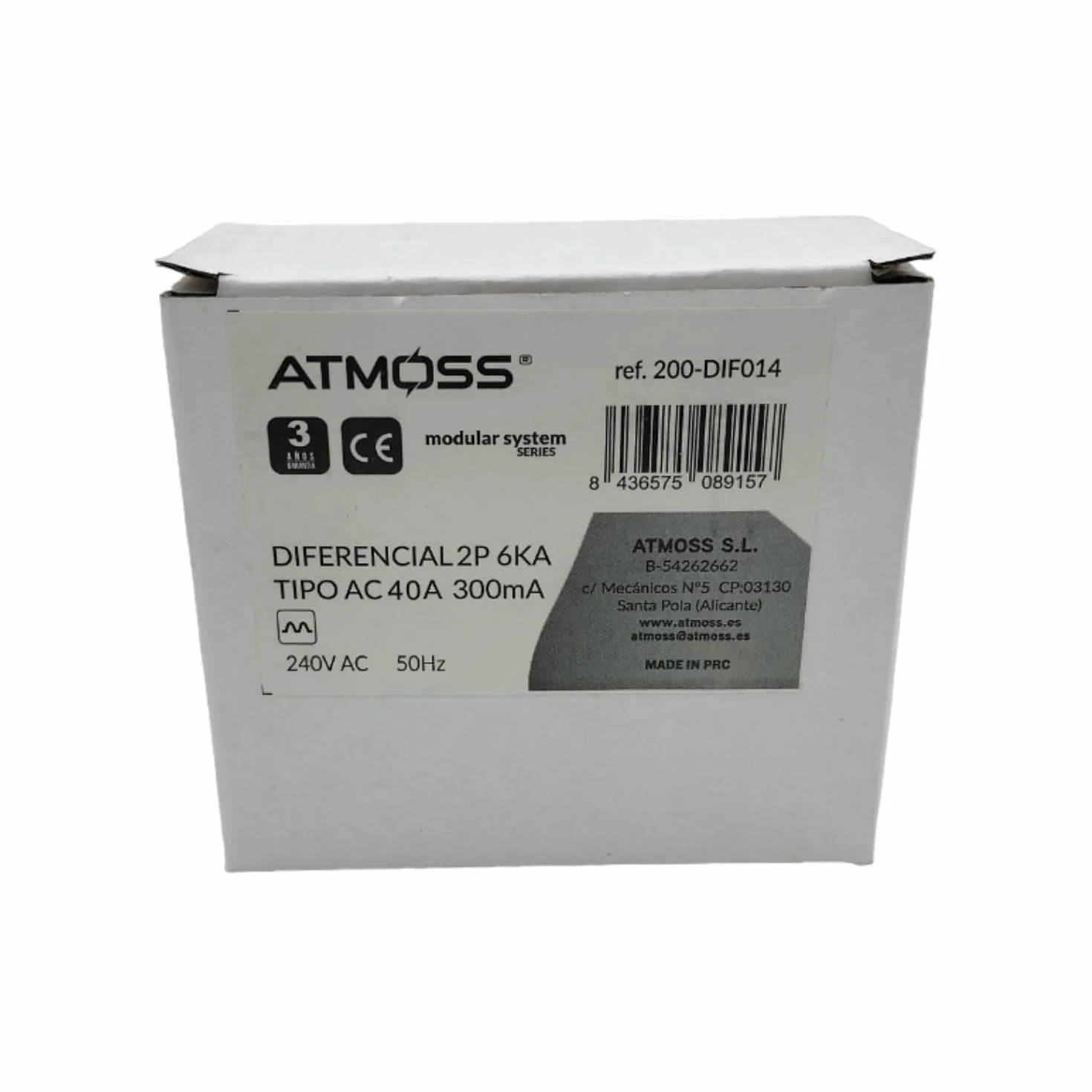 ATMOSS Differenziale 2P 6Ka Tipo Ac 40A 300Ma