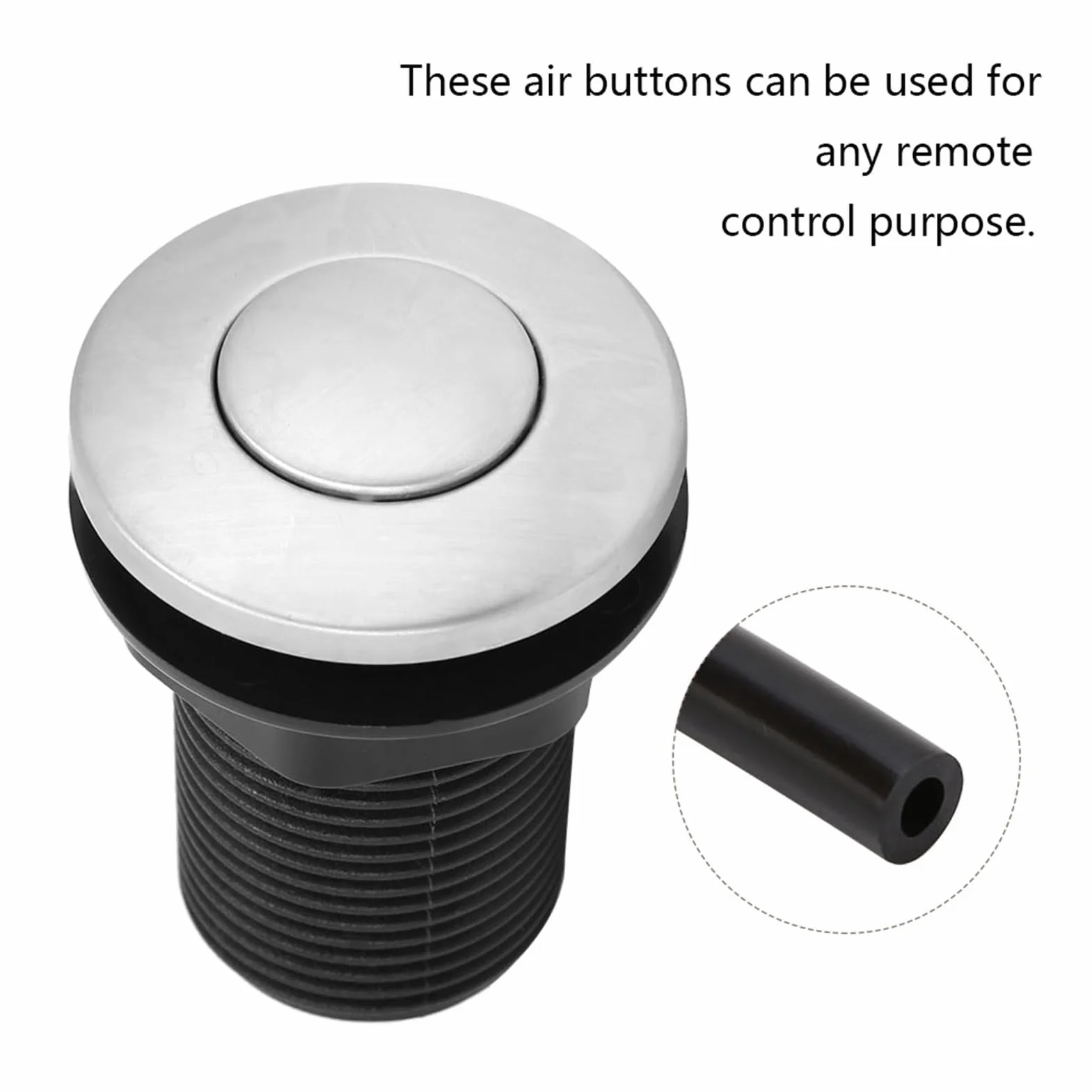 Interruttore dell'aria per lo Smaltimento dei Rifiuti, 32 mm Pulsante in Acciaio Inox, Interruttore dell'aria, Tritarifiuti e Vasca da Bagno