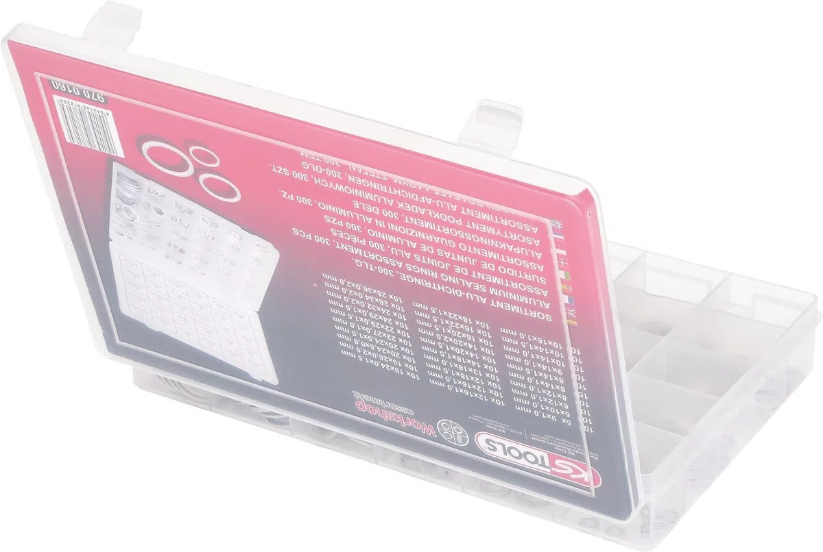 KS Tools 970.0160 Assortimento guarnizioni in alluminio, M5-28, 300 pz