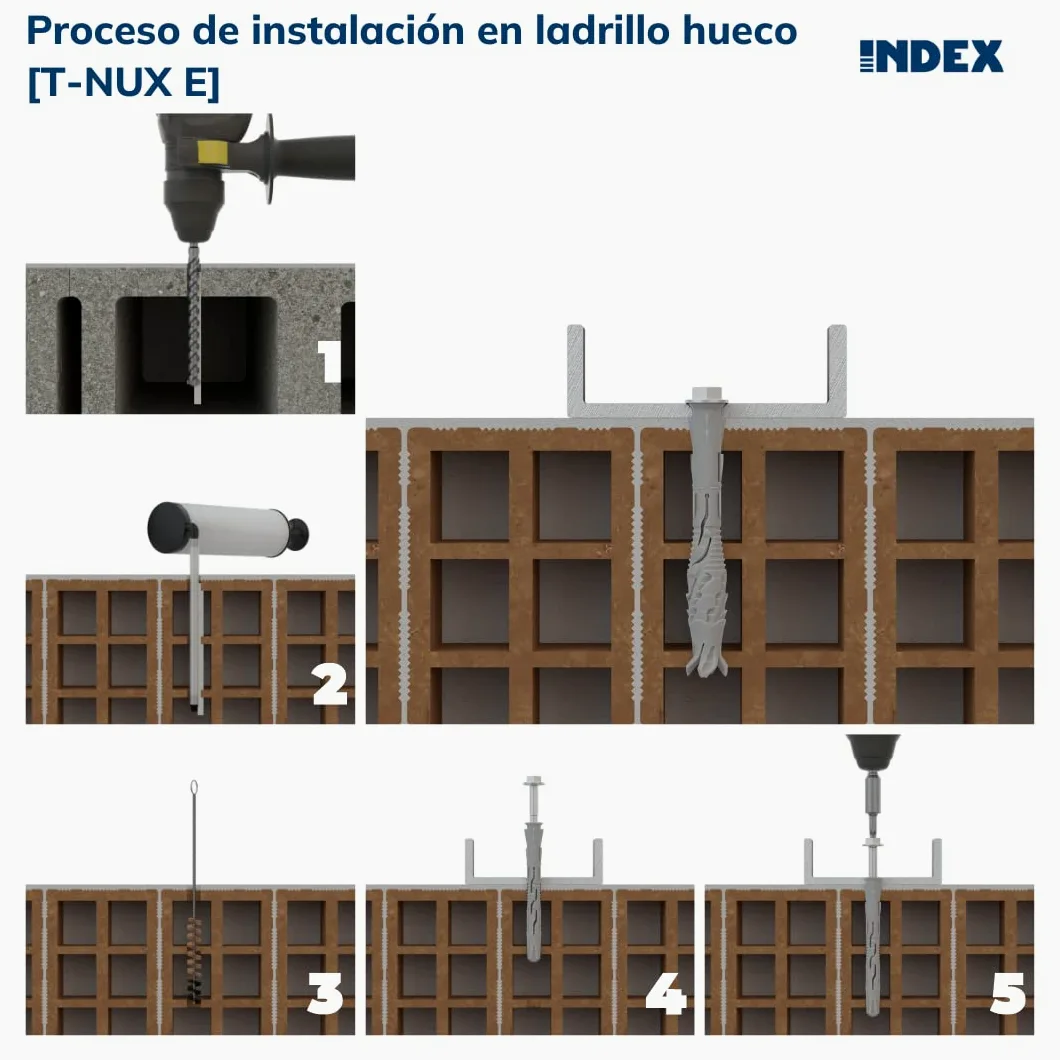 Index TNUXE08080 - T-nuxe - 50 pack spine universali, ad alte prestazioni, testa esagonale, in scatola (nylon, 8 x 80 mm)