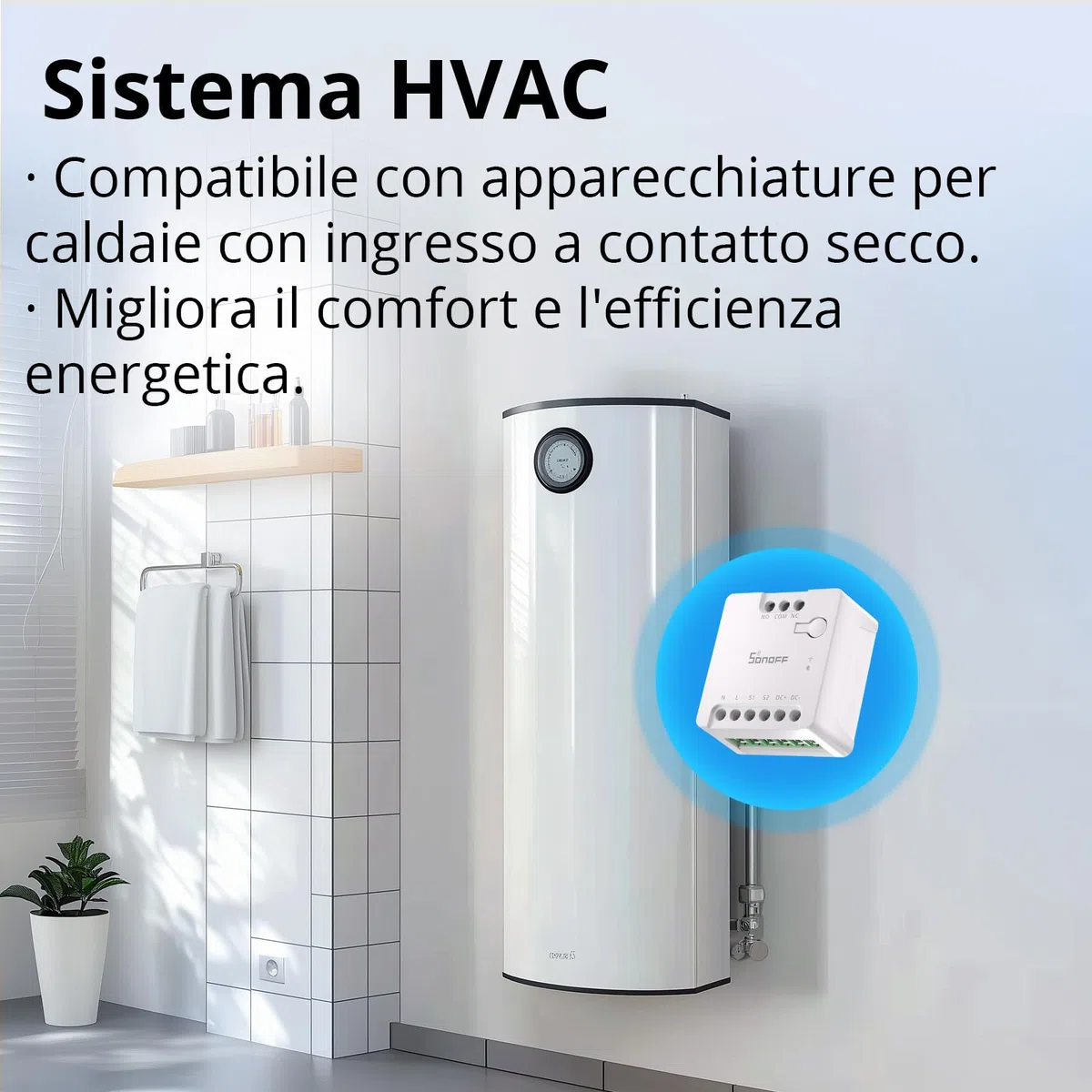 SONOFF Contatto Pulito MINI-D Interruttore Intelligente | WiFi 2.4G | 8W | Protocollo Matter compatibile con Alexa, Google Home, Home Assistant | Per porte di garage, controllo caldaia, ecc.2 pezzi