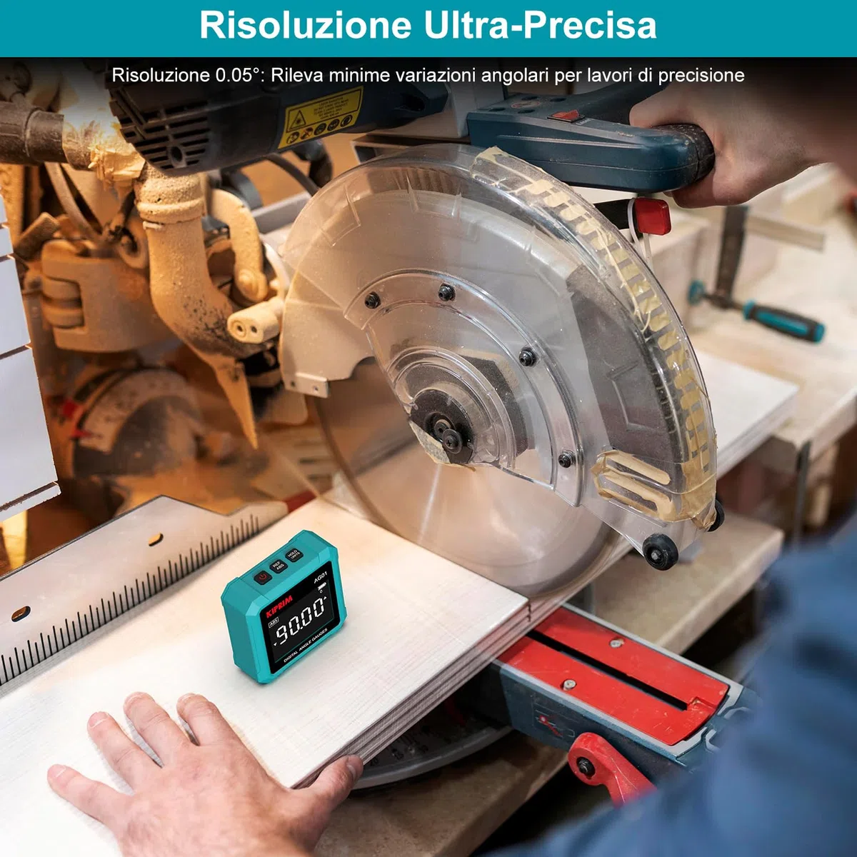 Kiprim Inclinometro Digitale AG01 – Livella Digitale con Piedino Magnetico a 3 Lati, Backlight LCD, Misurazione Assoluta/Relativa, Ideale per Lavori di Legno, Edilizia & Fai-da-te