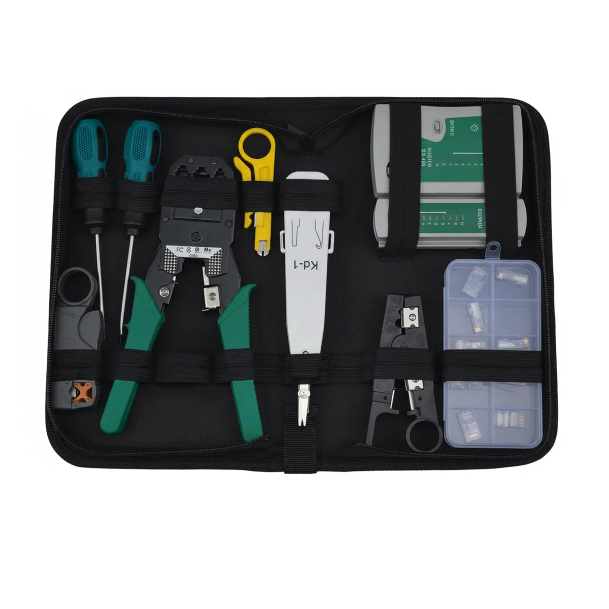 CLICLED Kit Attrezzi Cavo Rete LAN Tester Crimpatrice Plug RJ45 RJ11 Con Custodia Ethernet Rete