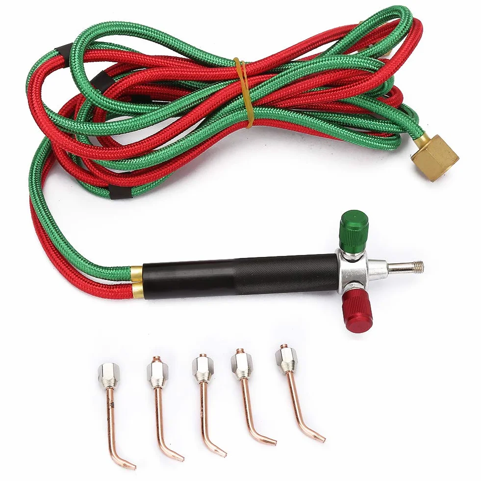 Mini Torcia a Gas Ossigeno Saldatura Acetilene Kit di Strumenti per Pistola per Saldatura 5 Pezzi Punte Ripetibili Torce per Saldatura Industriale