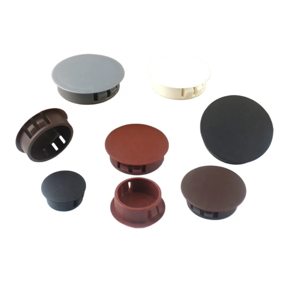 5-20 Tappi for Fori in Nylon Foro di Copertura a Scatto Rotondo in plastica Scatola da Tavolo for mobili Foro Extra 5-60 mm(Black,8mm 20pcs)