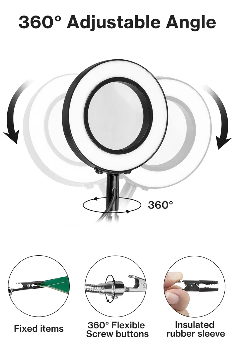 Terza Mano Saldatura,Lytool Stazione Saldatura per Mani d'Aiuto,con Lente d'Ingrandimento 3X LED Dimmerabile,Saldatura Flessibile per Mani d'Aiuto con 4 Bracci di Supporto per Riparazioni di Saldatura