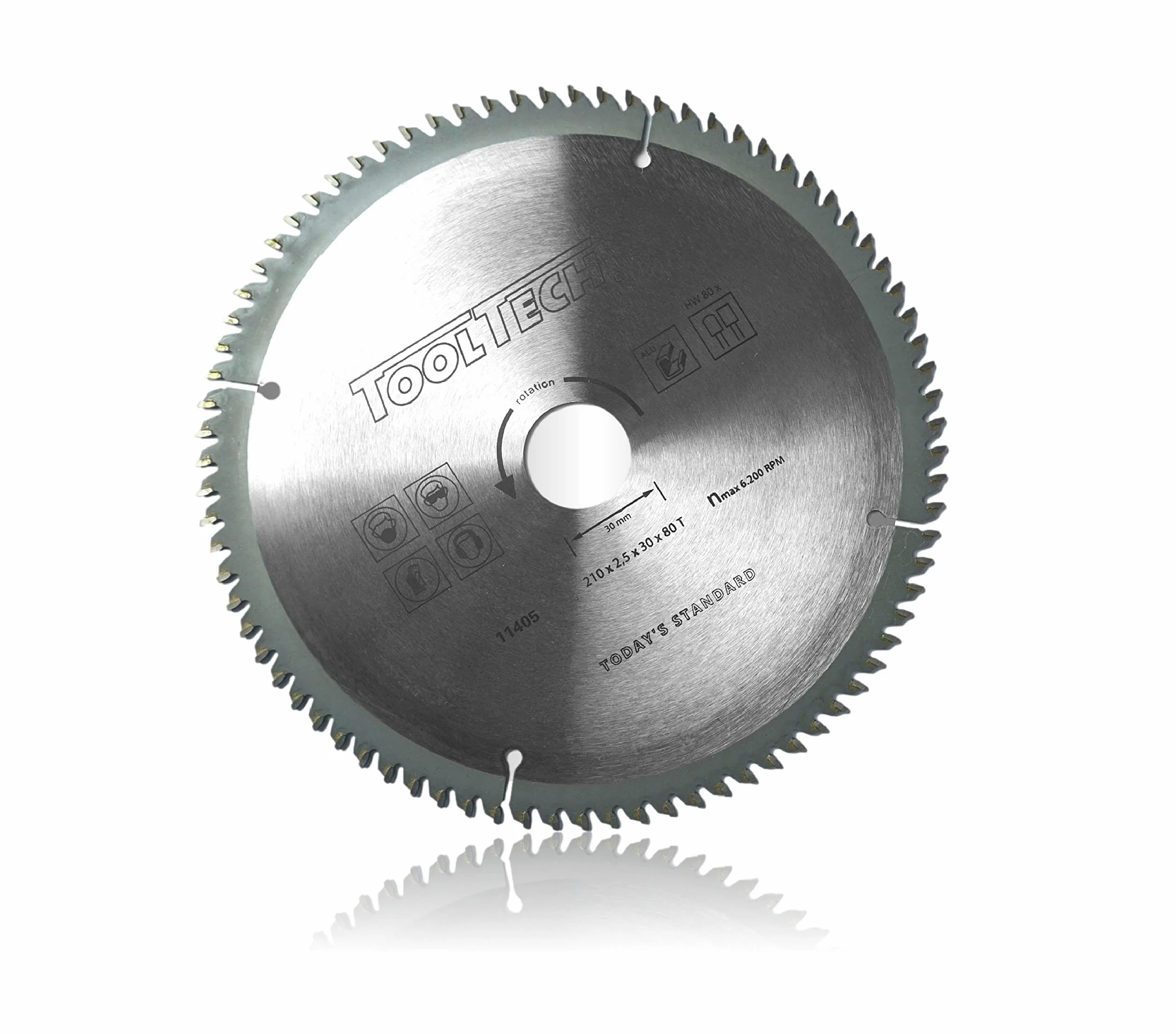 Lama circolare professionale 210x30 mm lama con 80 denti HM lama circolare legno 3 x anelli di riduzione per 16 mm, 20 mm, 24,5 mm (1, lama circolare)