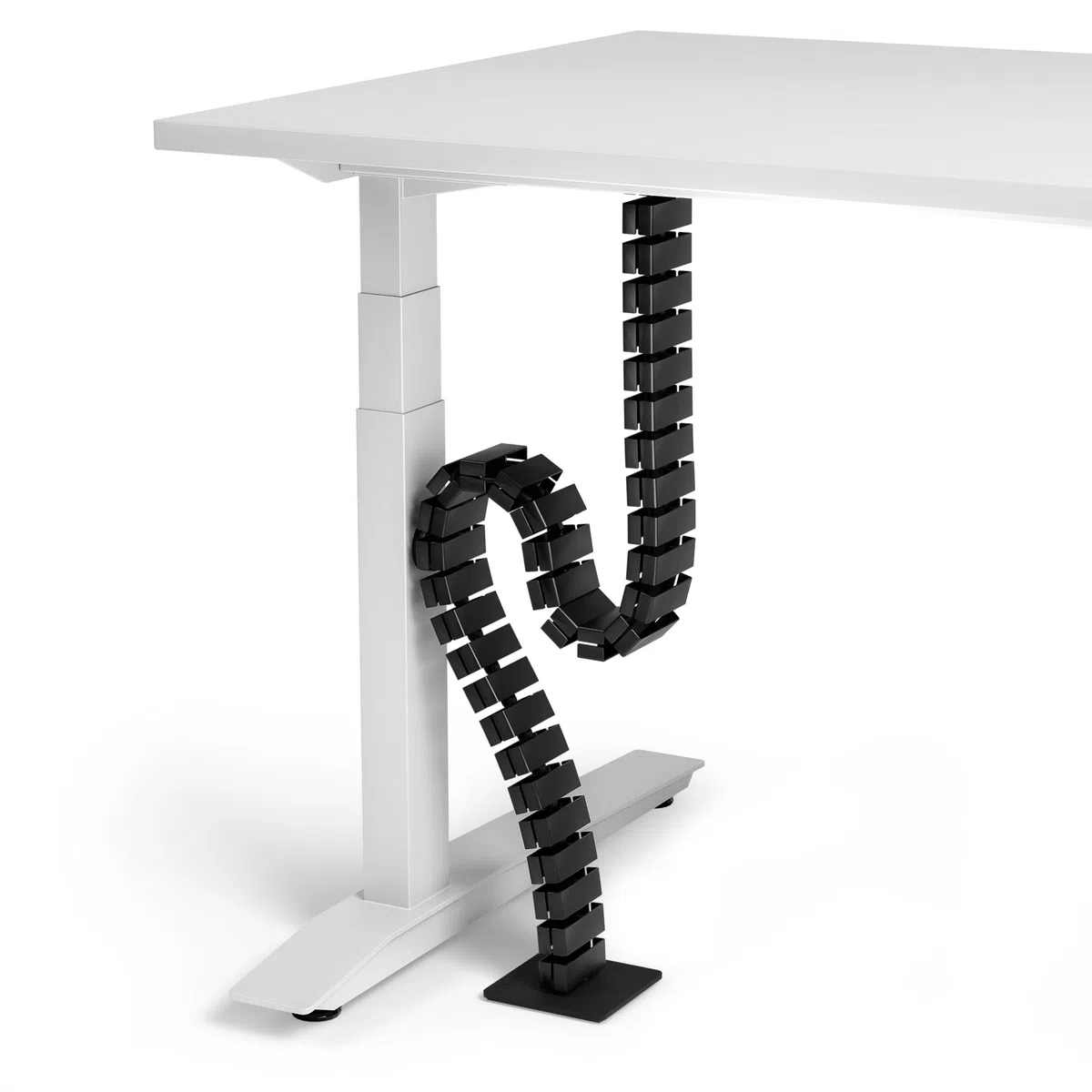 VALU canalina passacavi per scrivanie fino a 125 cm – stabile, flessibile con catena magnetica – Gestione cavi scrivania regolabile in altezza e fissa – base in acciaio e gommini antiscivolo