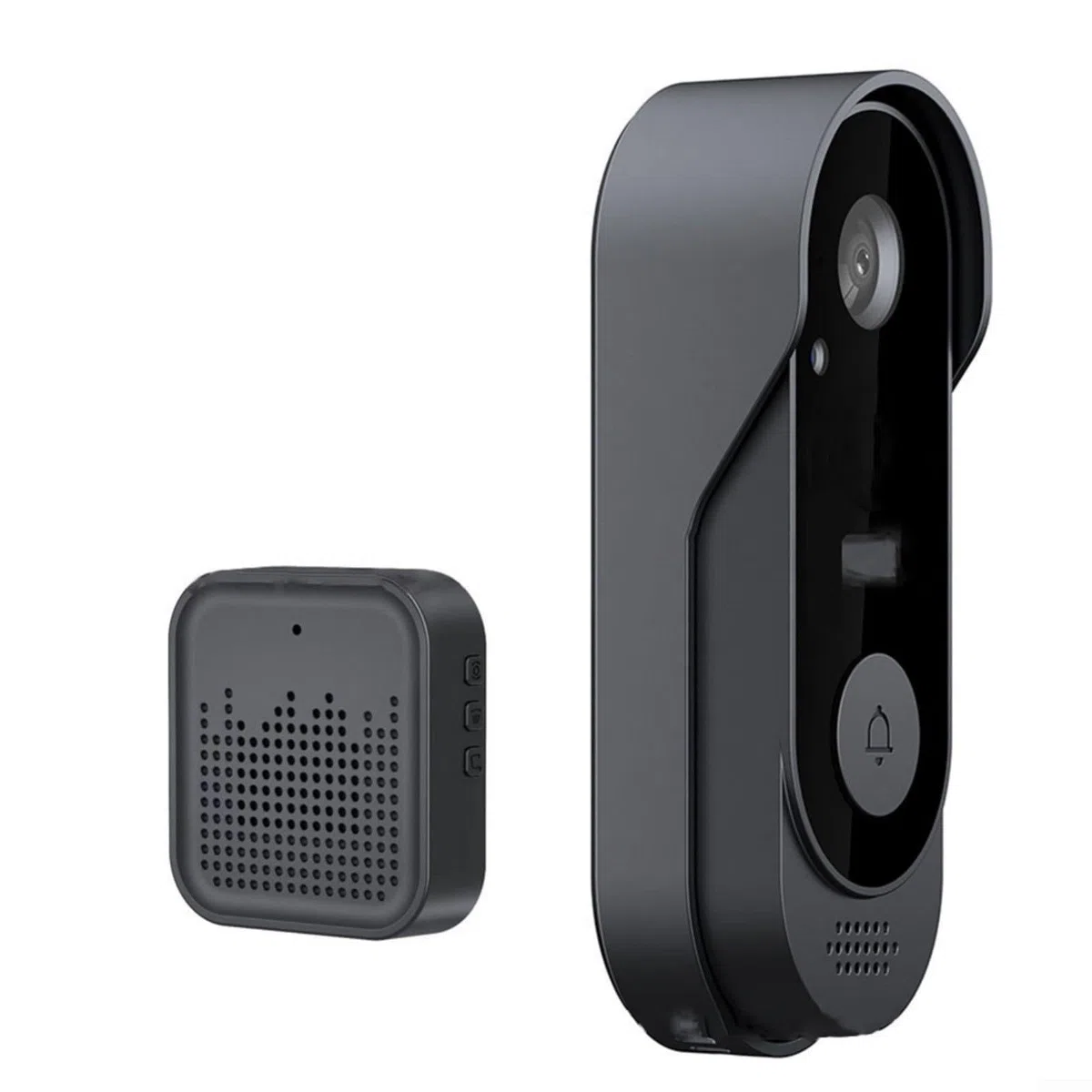 Videocitofono wireless 1080p con audio bidirezionale, notte, senza abbonamento, WiFi 2.4G, compatibile per la sicurezza domestica interna ed esterna, rilevamento del movimento, facile