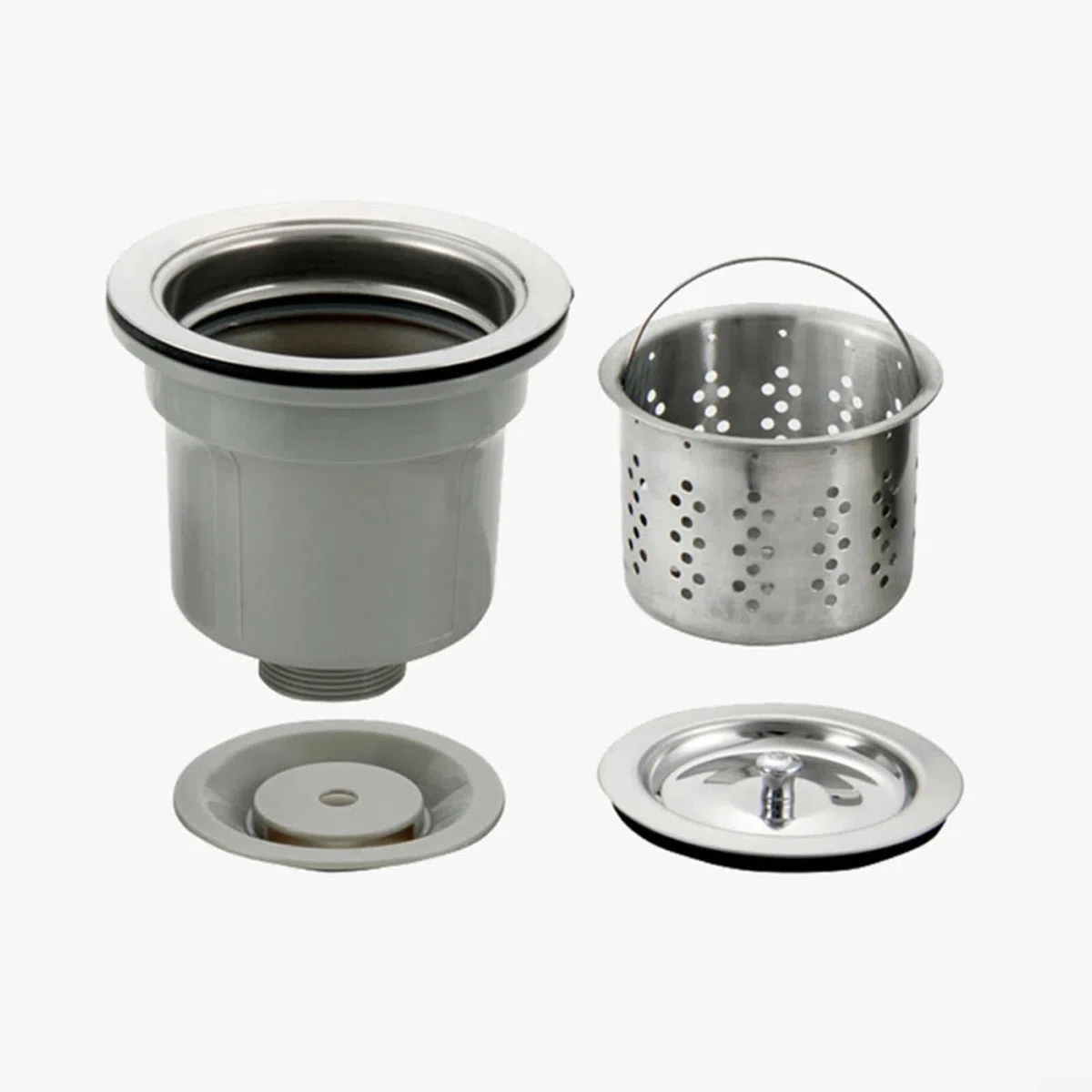 Filtro per lavello da cucina, 140 mm, in acciaio inox, kit completo di drenaggio per lavabo