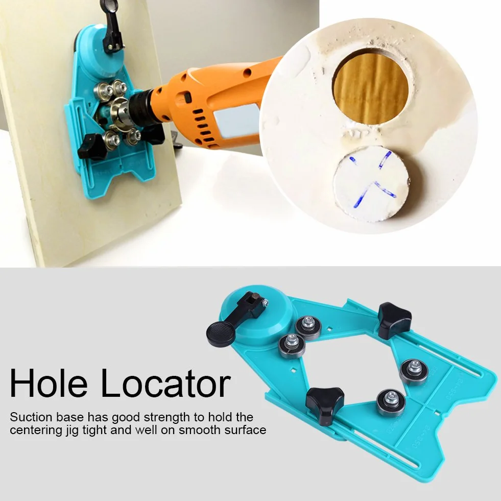 Localizzatore di fori per piastrelle, guida per a tazza regolabile da 4 mm a 80 mm Localizzatore di base per ventosa per marmo in vetro ceramico