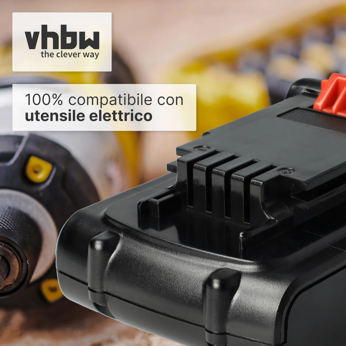 vhbw Batteria sostituisce Black & Decker BL1318, BL1518, BL2018, BL4018 per attrezzi da lavoro (2000mAh, 18V, Li-Ion)
