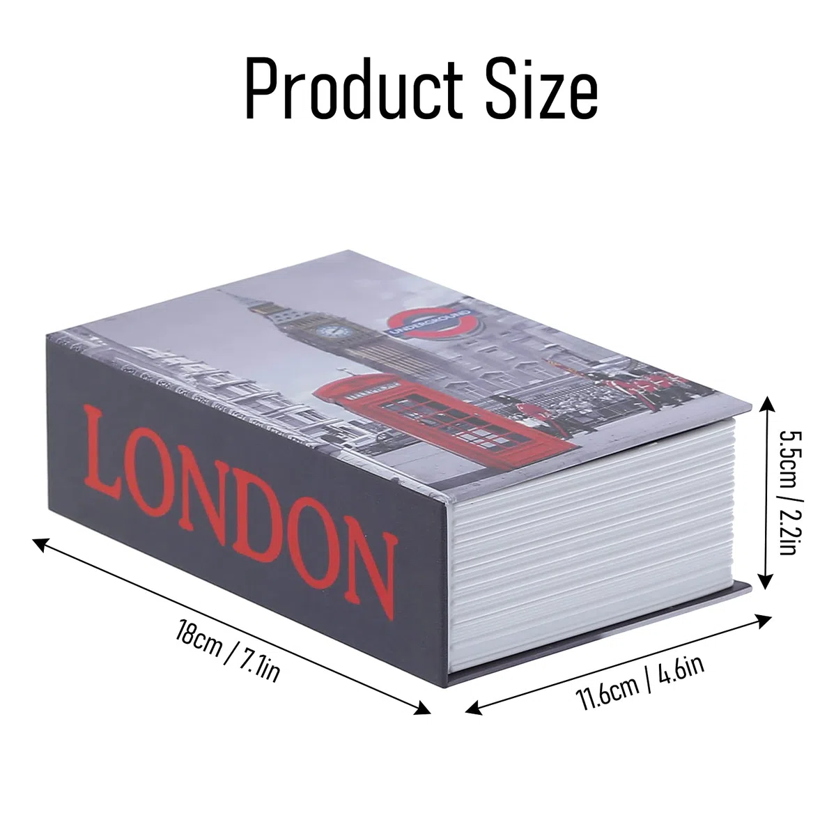 Cassaforte a Forma di Libro Imitazione con Lucchetto a Combinazione, Mini Cassetta di Sicurezza a Forma di Libro per Denaro, Scatola di Immagazzinaggio Segreta Nascosta per Nascondere la Chiave