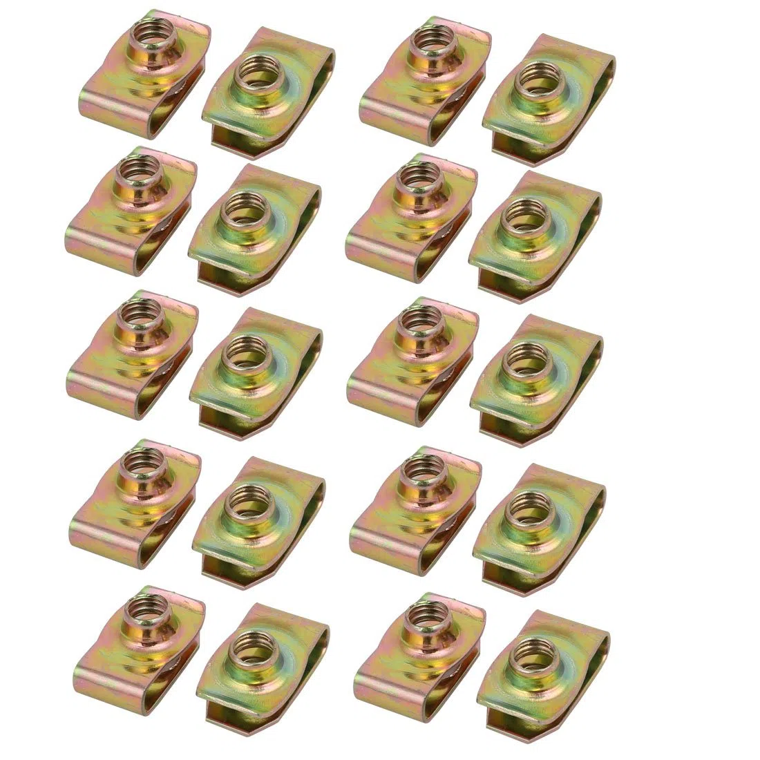 sourcingmap Montare la vite M8 65mn a molla in acciaio placcato in zinco dado a U Tono ottone 26.5mm x 16mm 20pz.