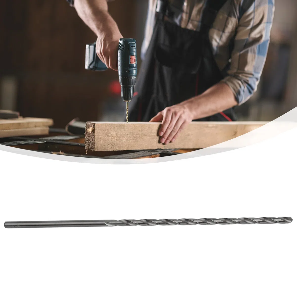 Punte da trapano HSS extra lunghe da 300 mm, perfette per forare in metallo, legno o PVC (12 mm)