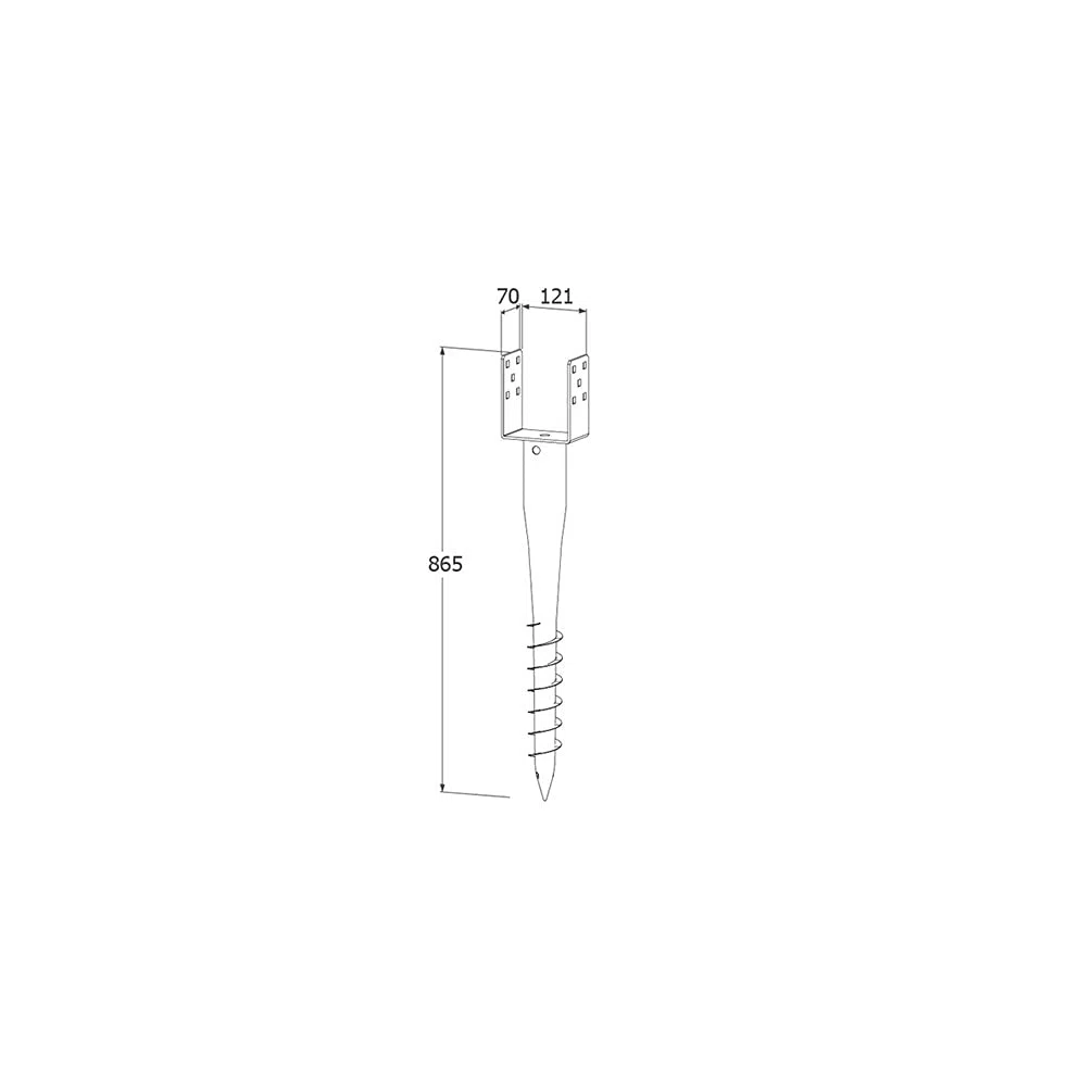 PWU - Manicotto di ancoraggio a terra a vite per ancoraggio a terra CE 70/685 o 80/685 (PWU 120/865 mm)