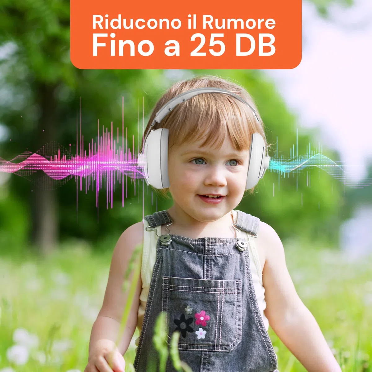 Avilia Cuffie Antirumore Bambini 0-8 Anni - Protezione Udito 25dB Certificata - Paraorecchie Neonato Ipoallergenici Senza BPA - 2 Fasce Regolabili Incluse - Pieghevoli per Viaggi ed Eventi