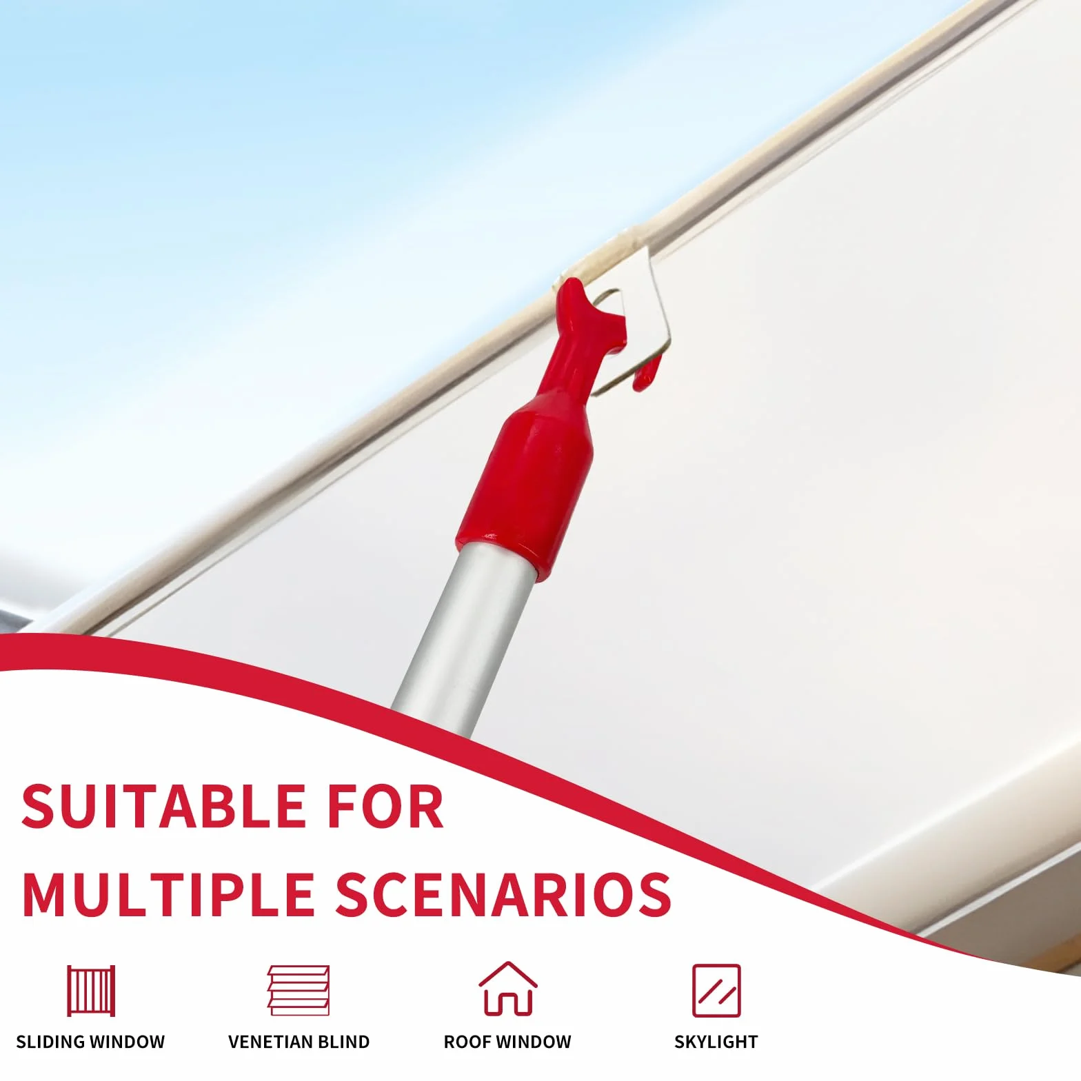 Gancio per soffitta per scale sottotetto – Asta con gancio per portello sottotetto, gancio di traino per scale da pavimento in alluminio, gancio per lucernario per aprire, scala da pavimento, pezzi di
