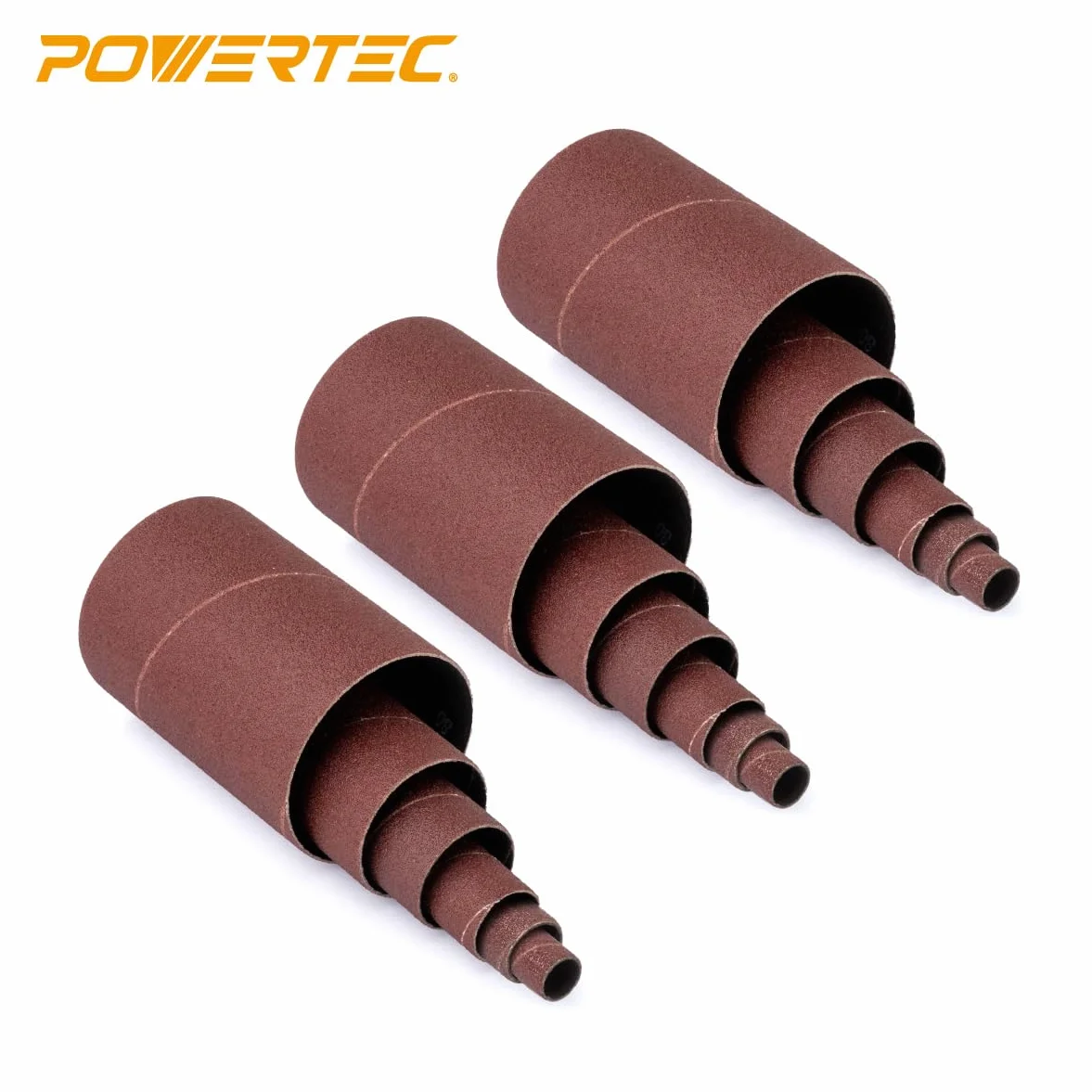 POWERTEC 11240 Manicotti abrasivi da 11,4 cm per levigatrice a mandrino in 6 misure con grane assortite 80, 120, 240, assortimento di manicotti abrasivi in ​​carta vetrata all'ossido di alluminio in