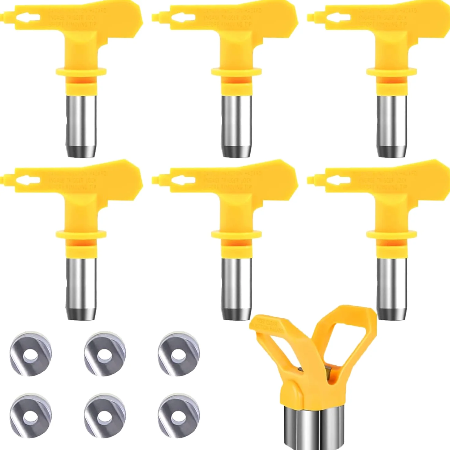 6 pezzi Ugelli Airless,con La Guarnizione Della Punta Dell'acciaio InossidabileUgello Pistola a Spruzzo per Airless Spruzzatore Vernice (515,517,519,521,523,525)