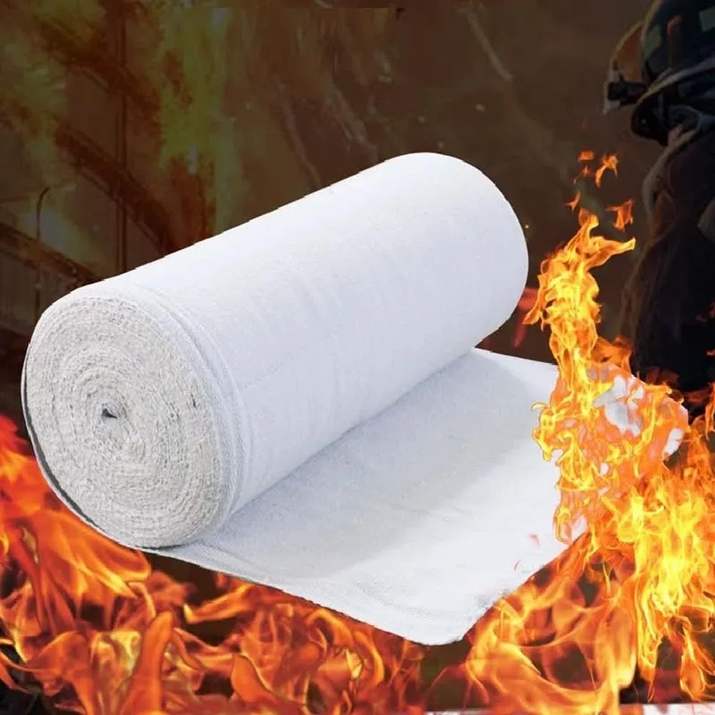 Coperta Ignifugo Resistente alle Alte Temperature, Tela Ignifuga in Fibra Ceramica da 2mm 1260 ℃ Copertura Isolante Termica Ignifuga