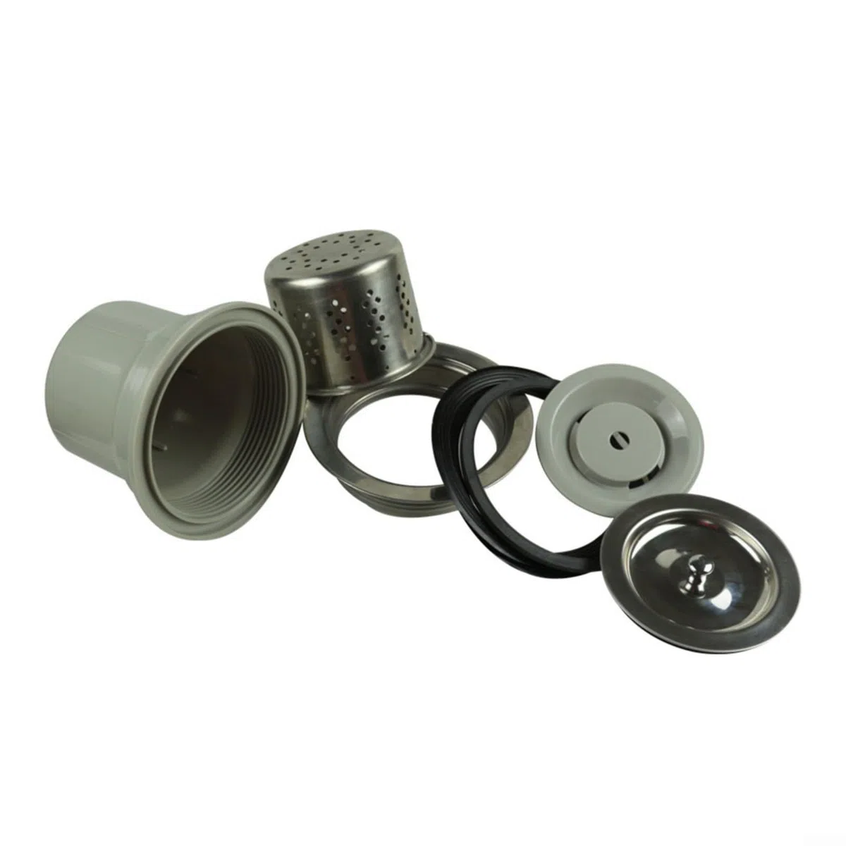 Filtro per lavello da cucina, 140 mm, in acciaio inox, kit completo di drenaggio per lavabo
