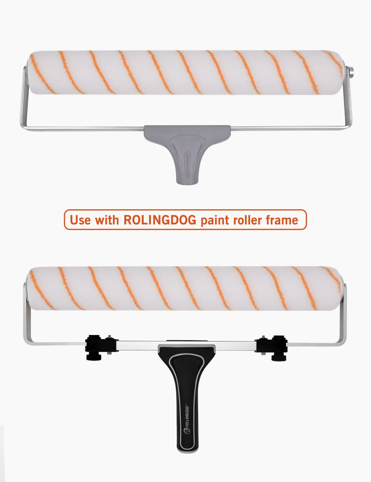 ROLLINGDOG Coperture per rullo da pittura, 45,7 cm, confezione da 3 manicotti in poliestere per pareti, soffitti, pavimenti e terrazze, senza pelucchi, lavabili e riutilizzabili