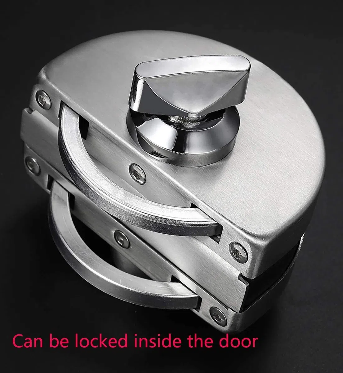 Qrity Serratura per Porta in Vetro Senza Perforazione Singolo con 3 Chiavi in ​​Rame Adatta per Porte in Vetro 10~12 mm