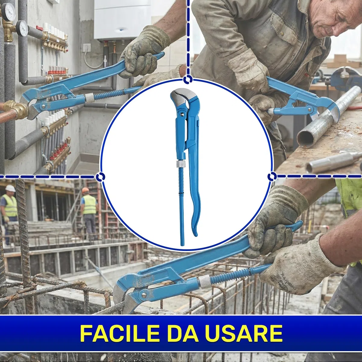 Pappagallo Idraulico da 1,5" Tipo S 430 mm - Chiave a Pappagallo è Realizzata in Acciaio Legato al Cromo-Vanadio CrV - MONTERAL