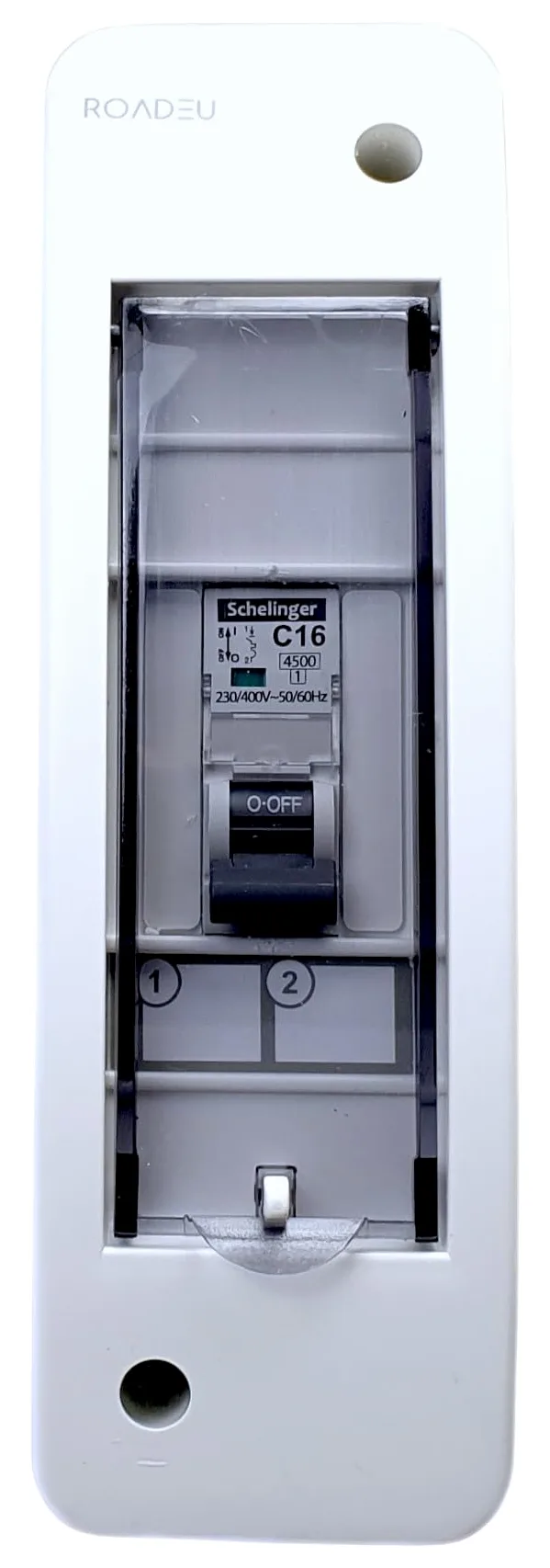 RoadEu Centralino Elettrico da Parete IP42 | 1x Interruttore Magnetotermico C16A 230V TÜV | Quadro Pre-cablato per Interno Casa e Officina
