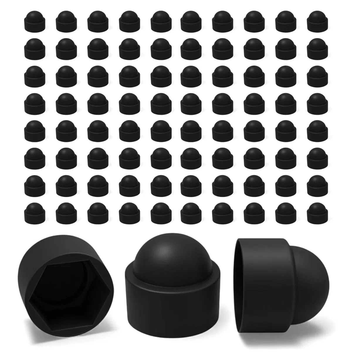 Ajile - 100 pezzi - Cappucci copri-dado M6, chiave di 10 mm, plastica Nera - FAH110-L