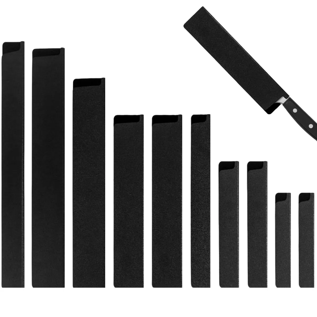 Rierousy 10 Pezzi Fodero Coltello di Alta Qualità, Fodero Coltello Cucina, Protezione per la Lama con Fodera in Velluto, set Universale di Protezione per Coltelli in Generale