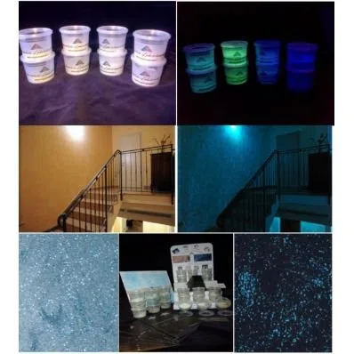 Additivo in granuli di vetro luminescente pitture murali EXTRA FORTE (Peso - 50 Grammi, Colore - Acquamarina)