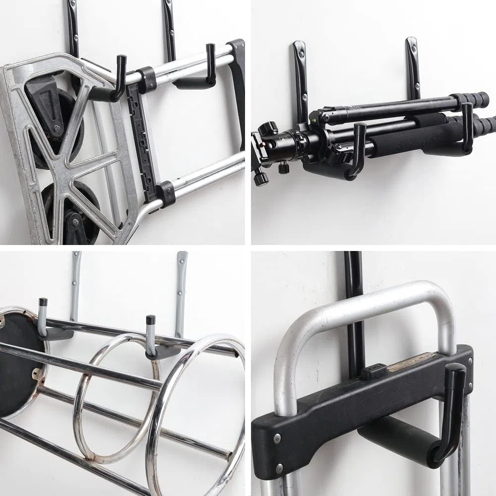 KAHEIGN 6 Pezzi Ganci per Garage per Impieghi Gravosi, 15CM Ganci Portaoggetti in Acciaio Appendiabiti da Parete Organizzatore di Scale con Schiuma EVA per Garage Giardino Scaletta Sedia Tubo Bici