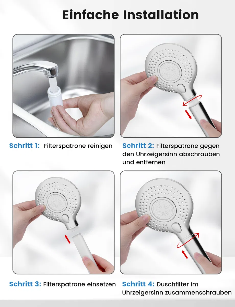 MEKO 2 confezioni di cartucce di ricambio per filtro doccia a 15 fasi per la rimozione dell'acqua dura e la riduzione di cloro, fluoruro, metalli pesanti e sostanze nocive.