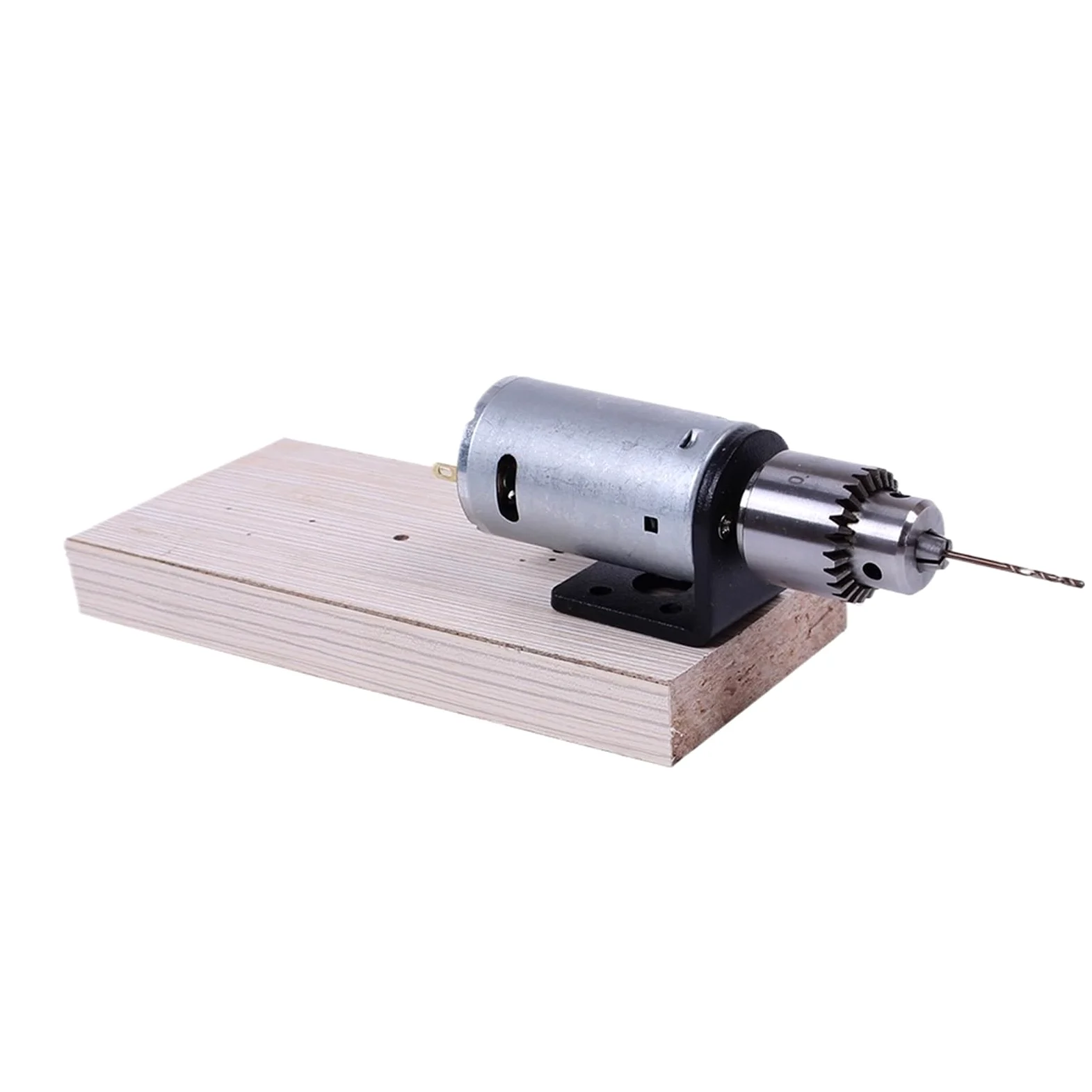Mini trapano a colonna, trapano a colonna da banco Mini DC 5-12V Motore elettrico Trapano a mano Set di perforazione con punte elicoidali JTO Mandrini Supporto for staffa for PCB in legno per fai da t