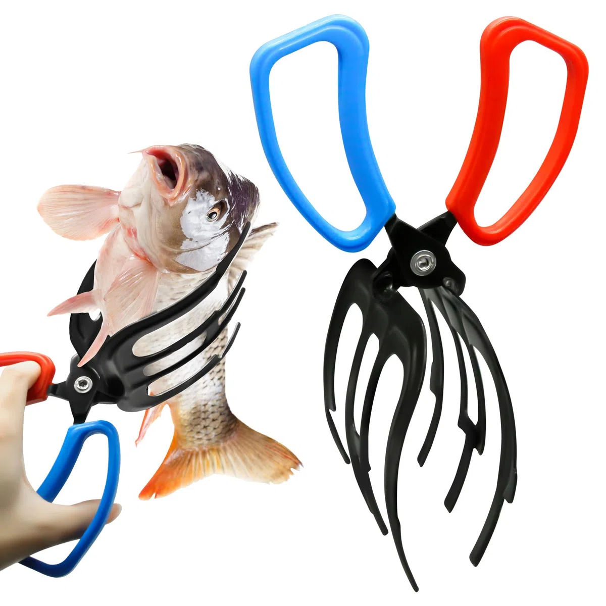 CANIPHA Metal Fishing Tool Pinza de Pesca, Pinza de Pesca, herramienta de captura de peces, pinzas de Metal para Pesca, 3 garras, pinzas de Pesca antideslizantes, Pinza de Control, pinzas para peces