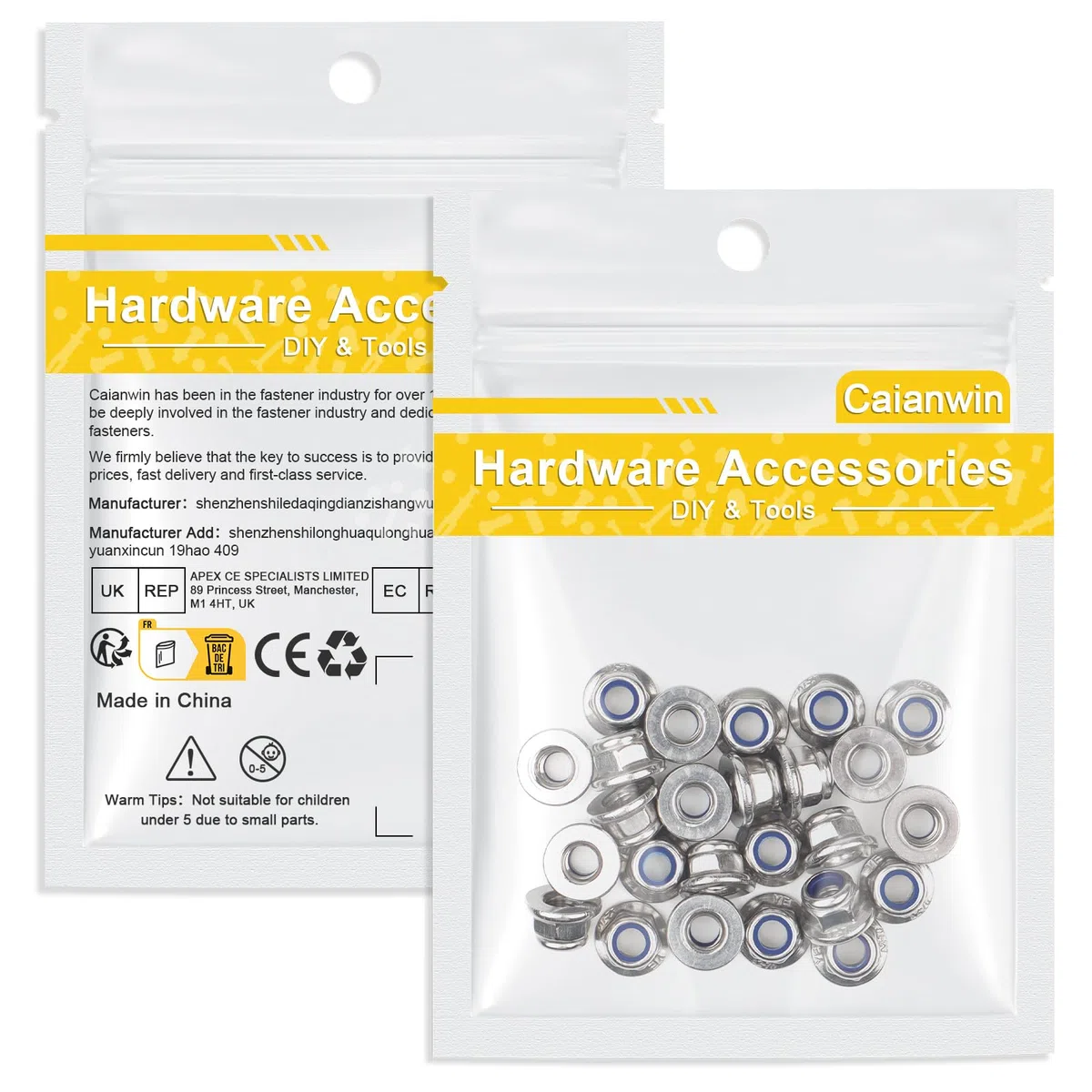 Caianwin M5 25 pezzi Dado a Vite con Flangia in Acciaio Inox 304 con Motivo Floreale