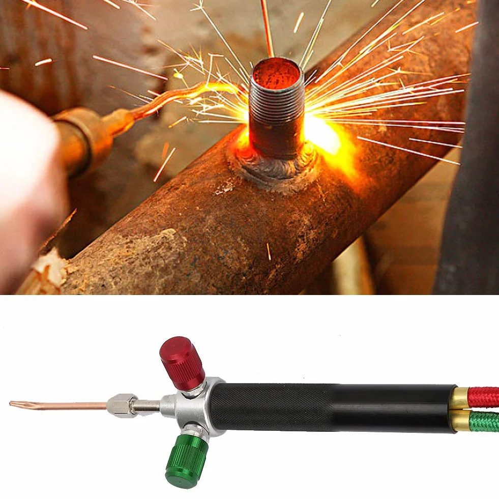Mini Torcia a Gas Ossigeno Saldatura Acetilene Kit di Strumenti per Pistola per Saldatura 5 Pezzi Punte Ripetibili Torce per Saldatura Industriale
